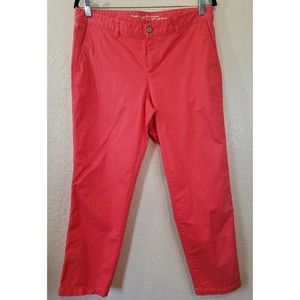 Gap Girlfriend Khaki Pants Womens Pink Cropped Straight Leg Size 8